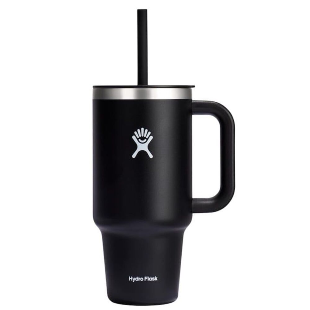 Hydro Flask Travel Tumbler with Handle, Lid and Straw 32oz Black